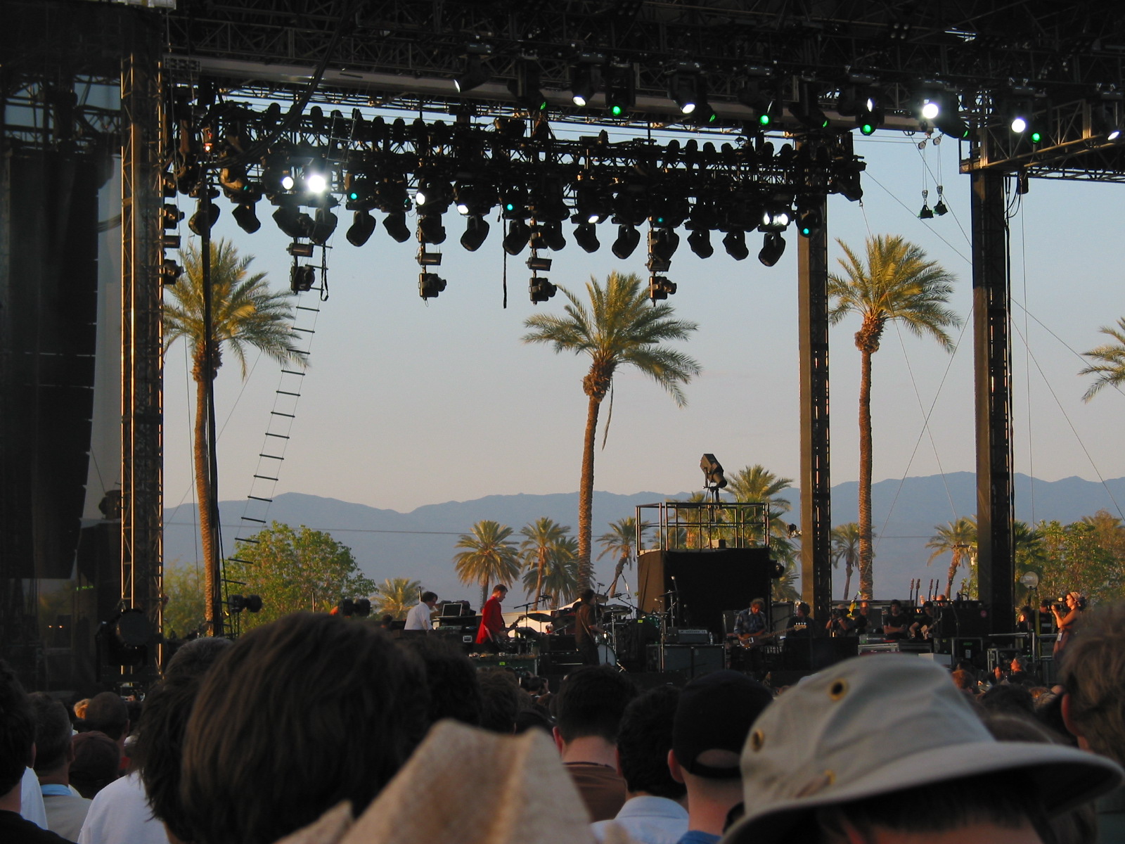 Real concert crowd at an outdoor live event